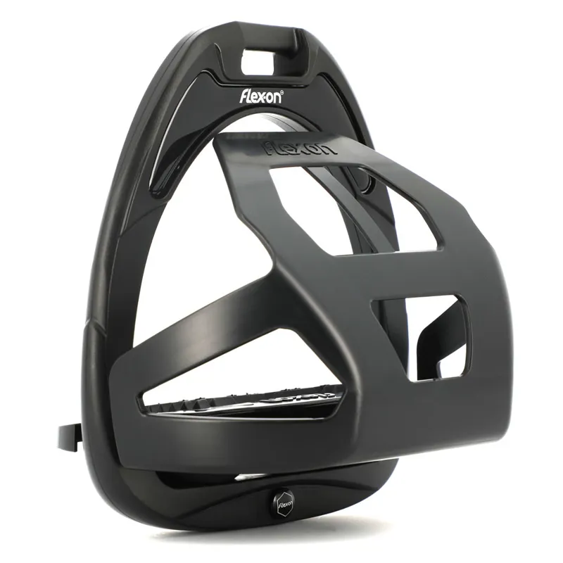 Flex-On Green Composite Junior Stirrups with Cages - Black/Black/Black-1