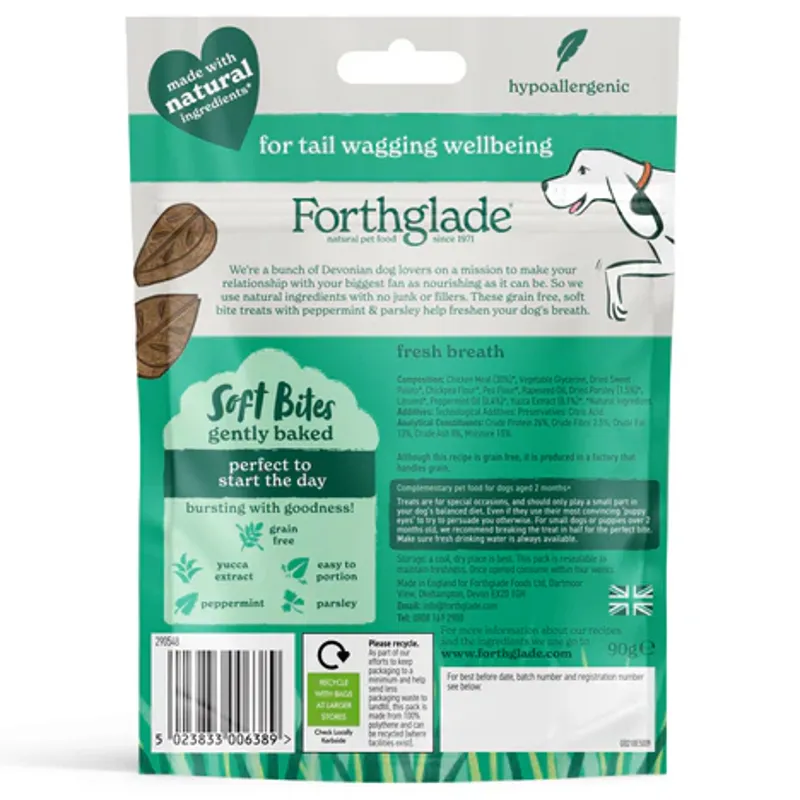 Forthglade Fresh Breath Natural Soft Bite Dog Treats - Peppermint-4