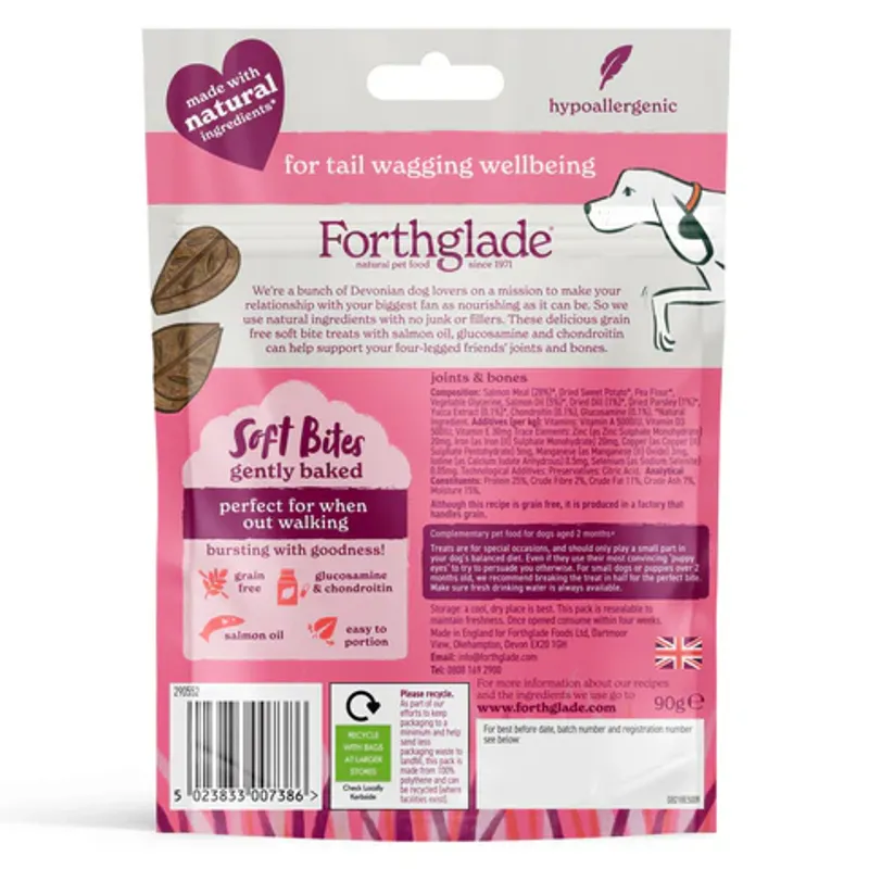 Forthglade Joints and Bones Natural Soft Bite Dog Treats - Salmon-2