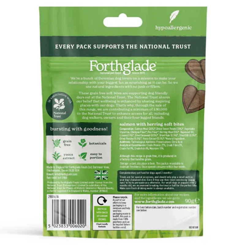 Forthglade National Trust Natural Soft Bite Dog Treats - Salmon-1