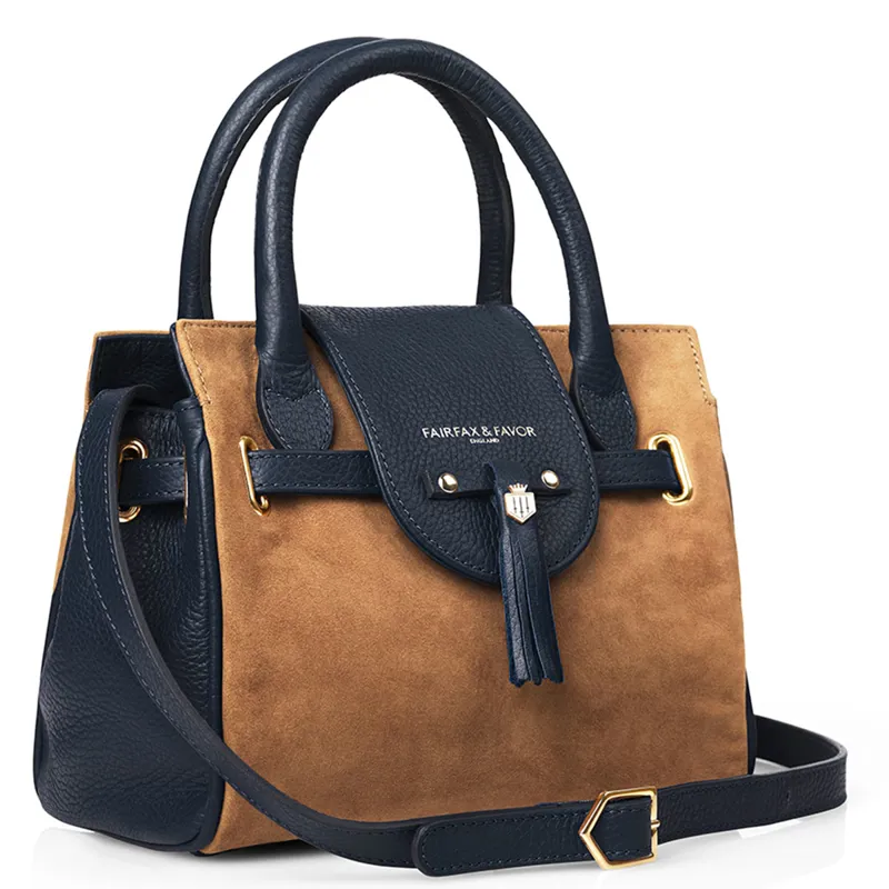 Fairfax and Favor Mini Windsor Handbag - Tan/Navy-2