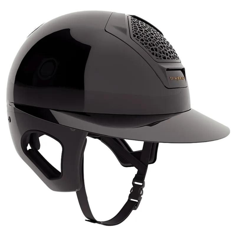 Freejump Voronoi Wide Peak Temple Protection Riding Hat - Black Gloss