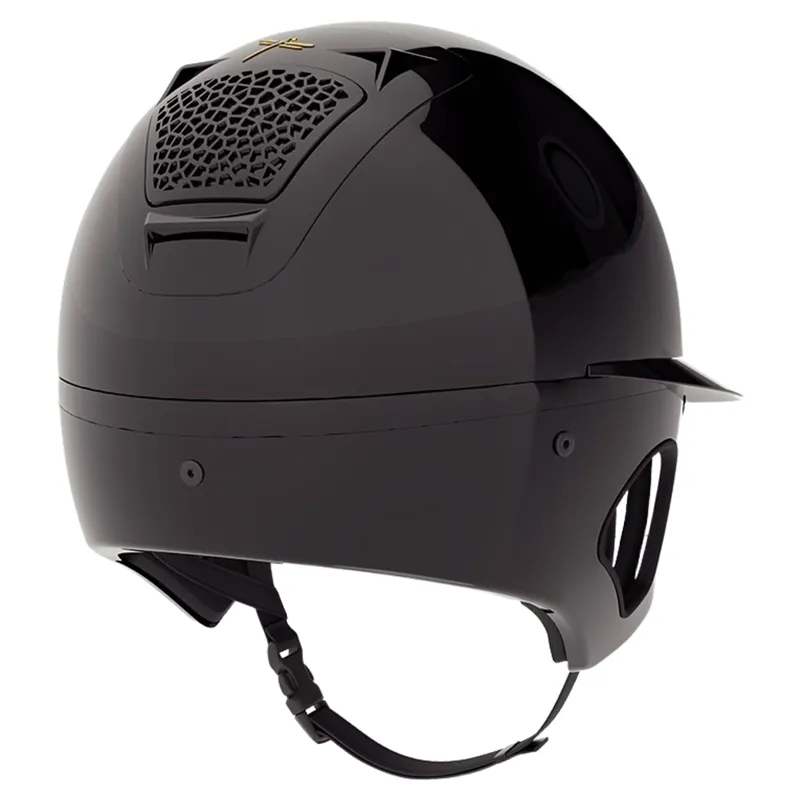 Freejump Voronoi Wide Peak Temple Protection Riding Hat - Black Gloss-1