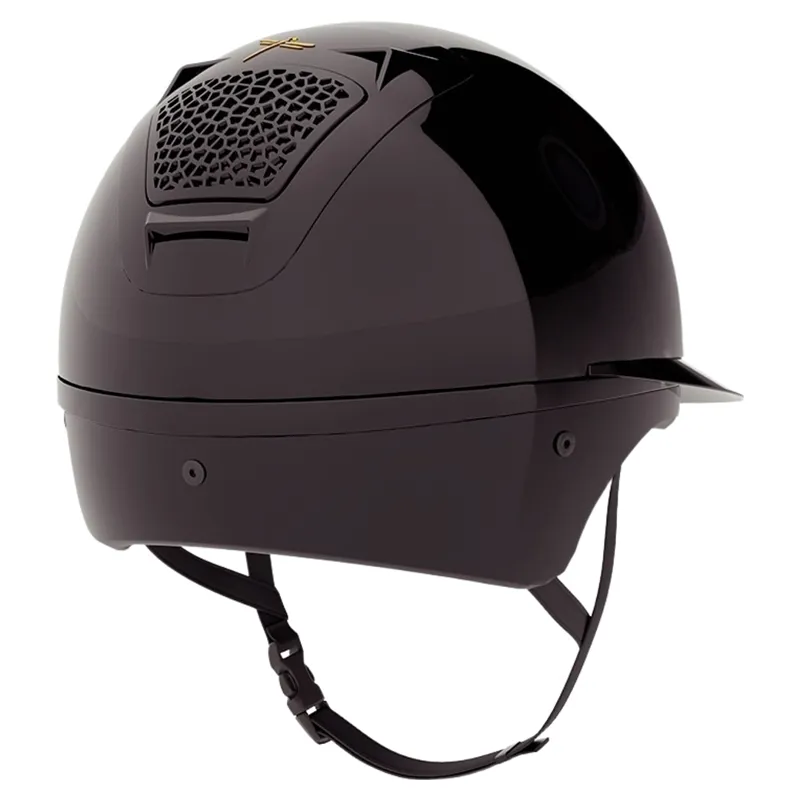 Freejump Voronoi Wide Peak Riding Hat - Black Gloss-1