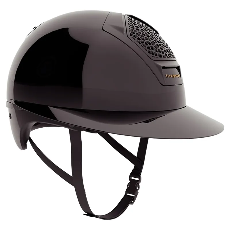Freejump Voronoi Wide Peak Riding Hat - Black Gloss