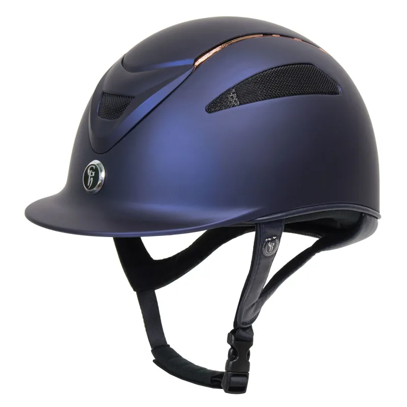Gatehouse Conquest MKII Riding Hat - Matt Navy/Rose Gold