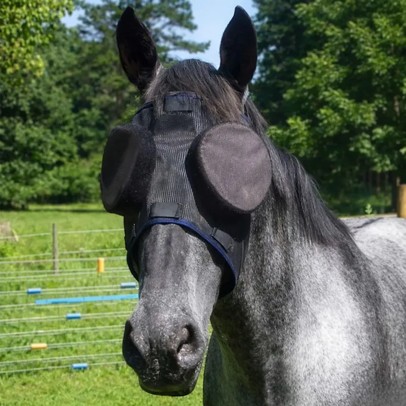 Guardian Horse Standard Fly Mask with 95% Sunshades - Black