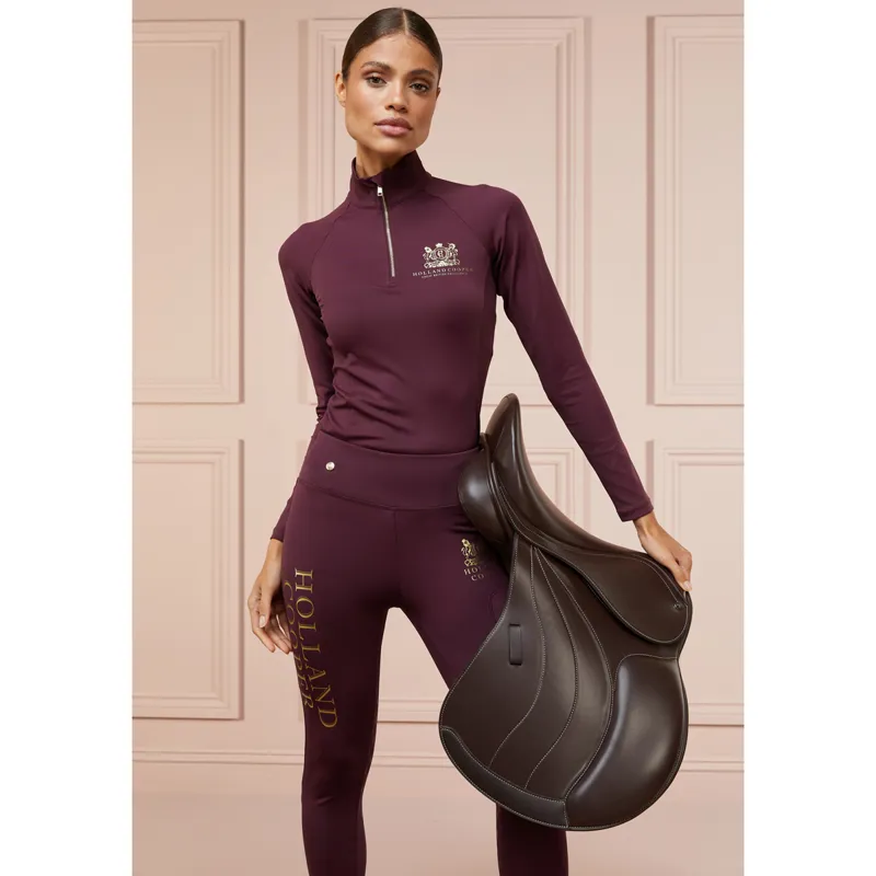 Holland Cooper Long Sleeve Ladies Base Layer - Mulberry-6