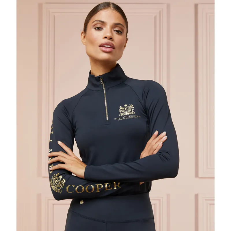 Holland Cooper Long Sleeve Ladies Base Layer - Slate Gold-5