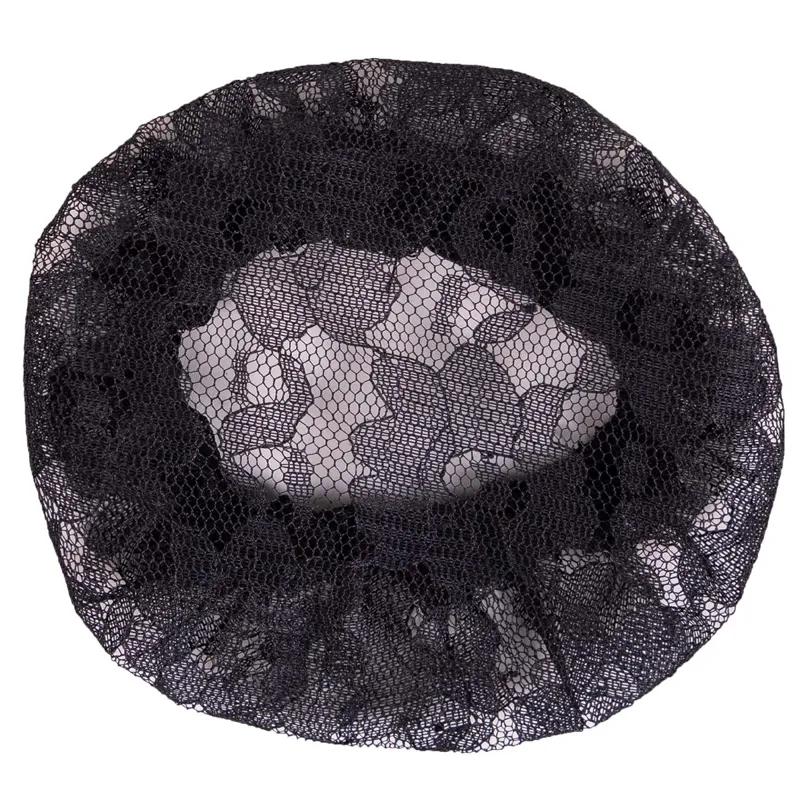 QHP Floral Lace Hair Net - Black-1