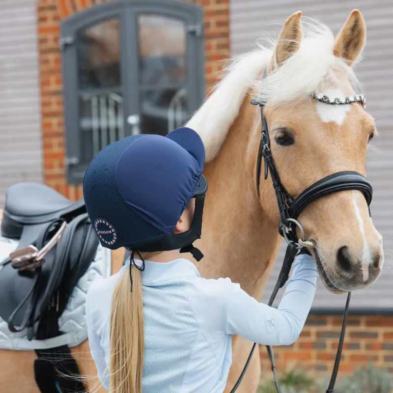 Charles Owen Harlow MS1 Pro Riding Skull Hat - Navy/Rose Gold-5