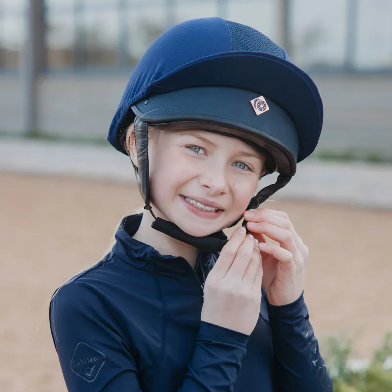 Charles Owen Harlow MS1 Pro Riding Skull Hat - Navy/Rose Gold-3