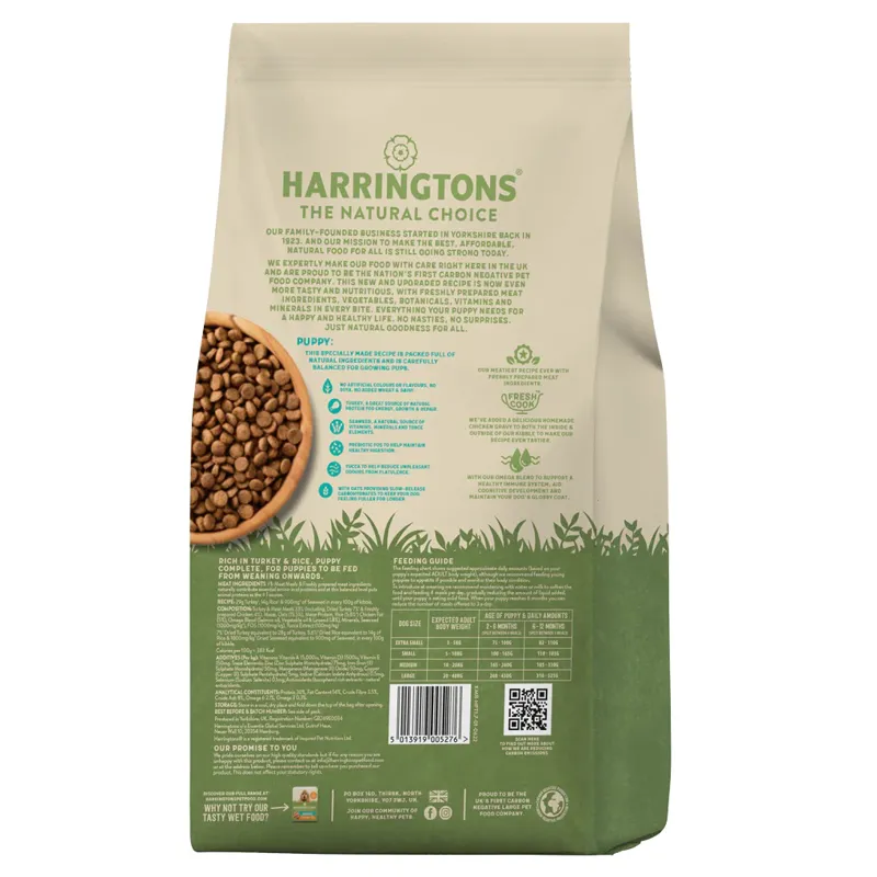 Harringtons Turkey and Rice Dry Puppy Food-1