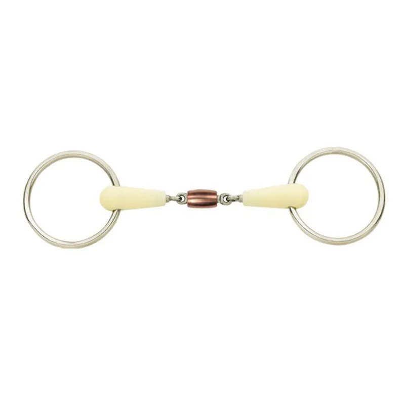 Happy Mouth HB2501 Copper Roller Peanut Loose Ring Snaffle Bit