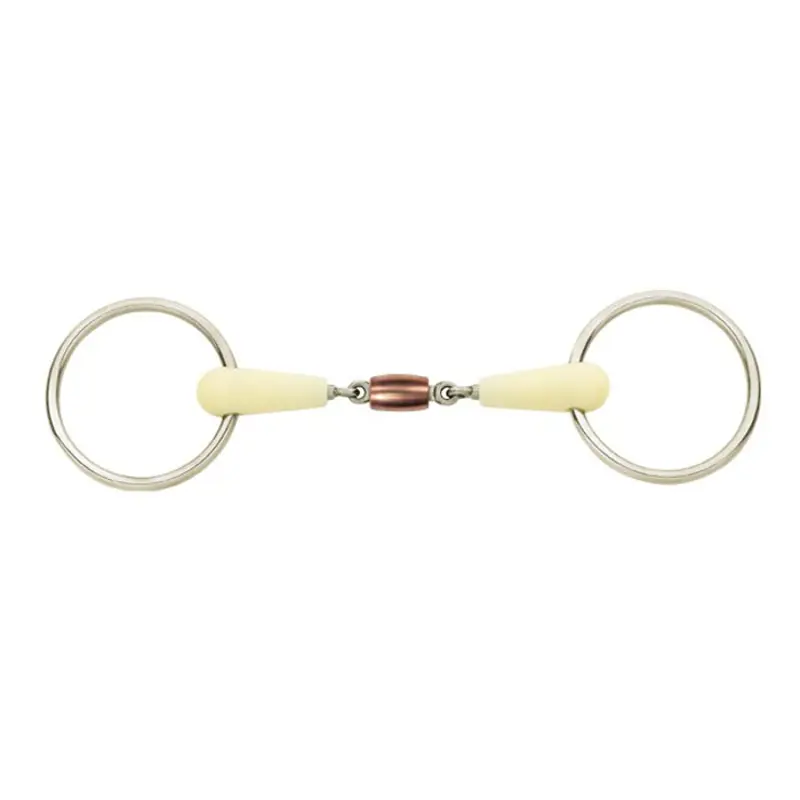 Happy Mouth HB2501 Copper Roller Peanut Loose Ring Snaffle Bit