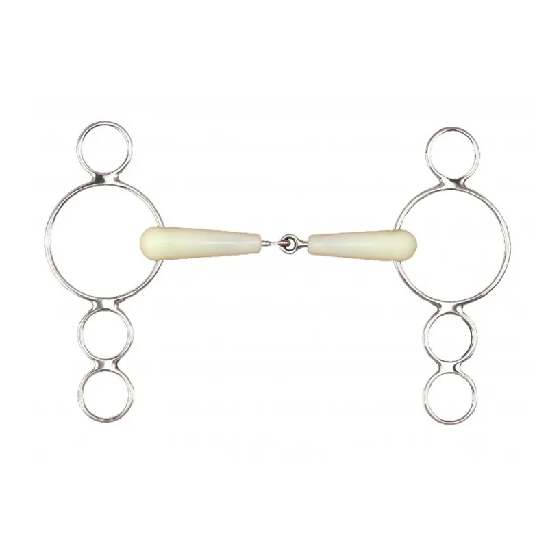 Happy Mouth HB2950 Jointed Continental 3 Ring Dutch Gag Bit