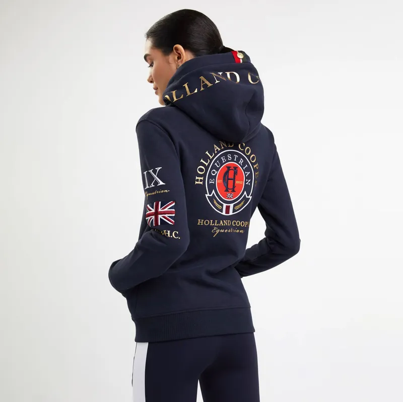 Holland Cooper Team Womens Zip Hoodie - Ink Navy-1