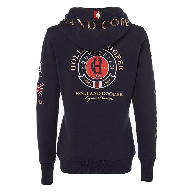 Holland Cooper Team Womens Zip Hoodie - Ink Navy-3