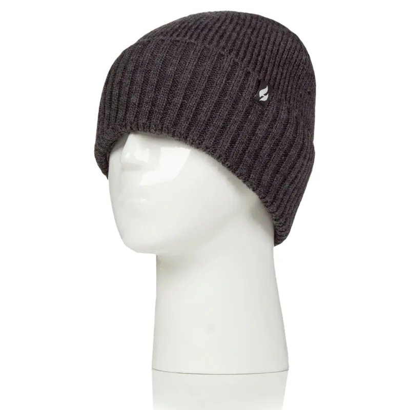 Heat Holders Ashwood Mens Lite Ribbed Beanie - Charcoal