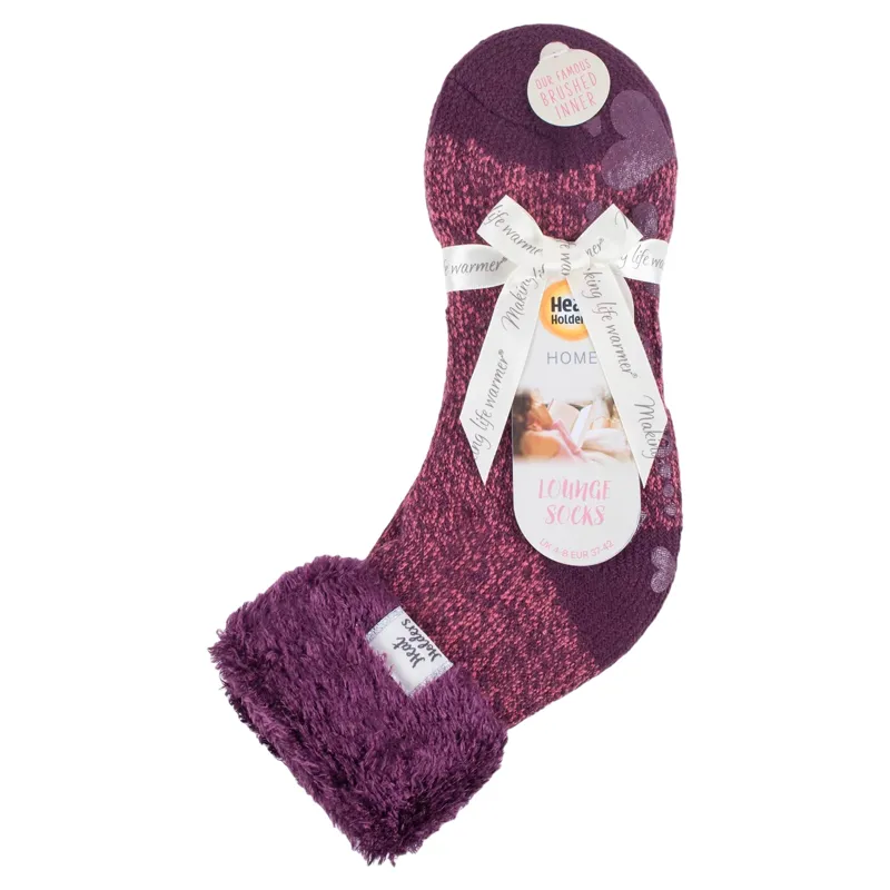 Heat Holders Original Womens Feather Top Lounge Socks - Coral Twist-4