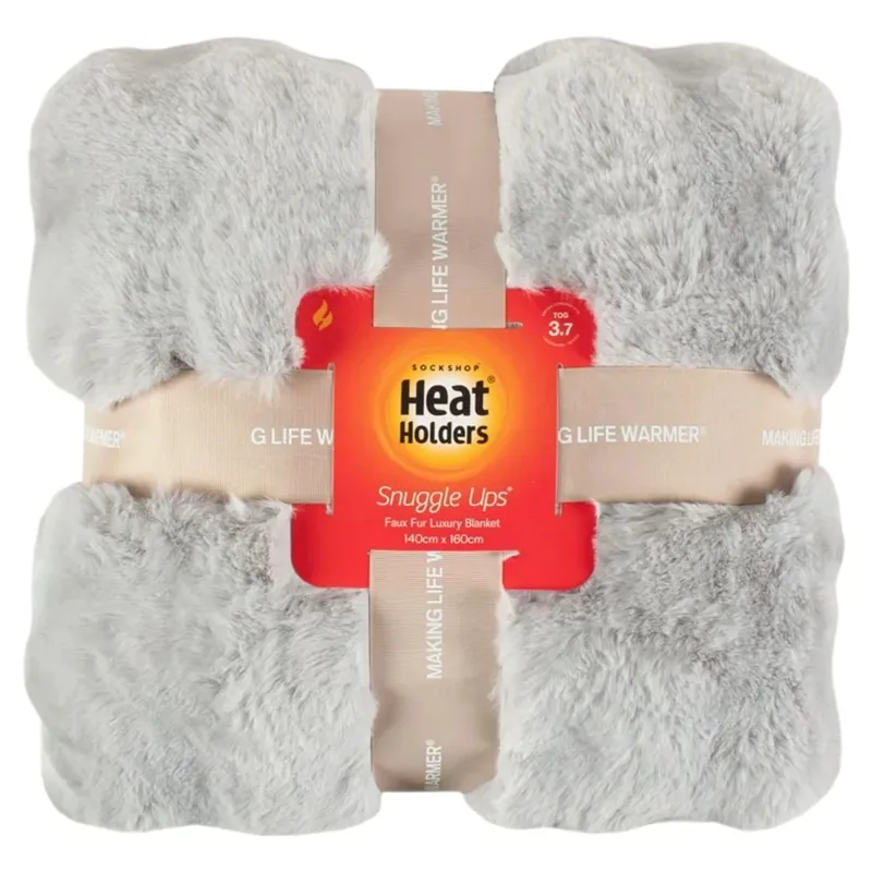 Heat Holders FAUX FUR Lux Blanket - Light Grey-1