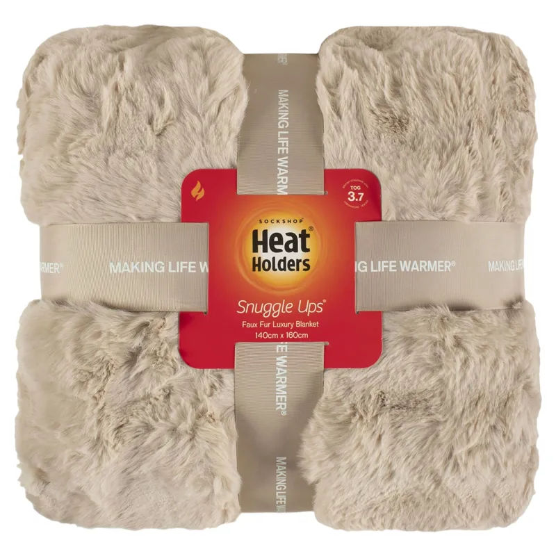 Heat Holders FAUX FUR Lux Blanket - Natural-5