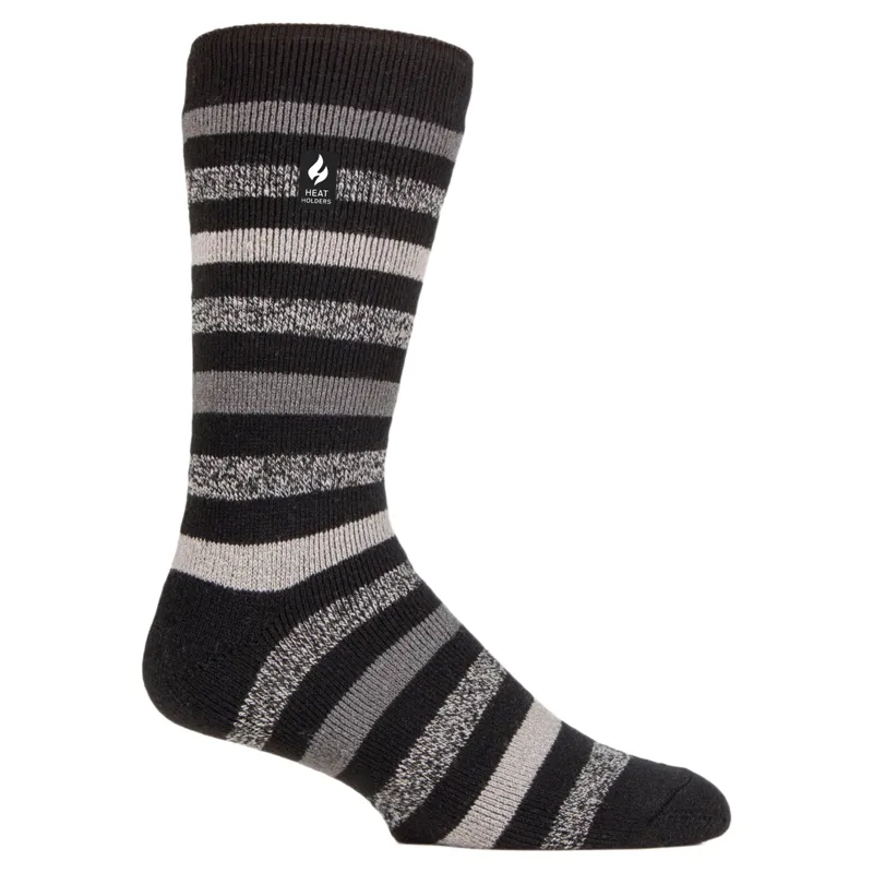 Heat Holders Mens Lite Split Stripe Socks - Black-1
