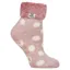 Heat Holders Original Womens Feather Top Lounge Socks - Rose Blush/Cream