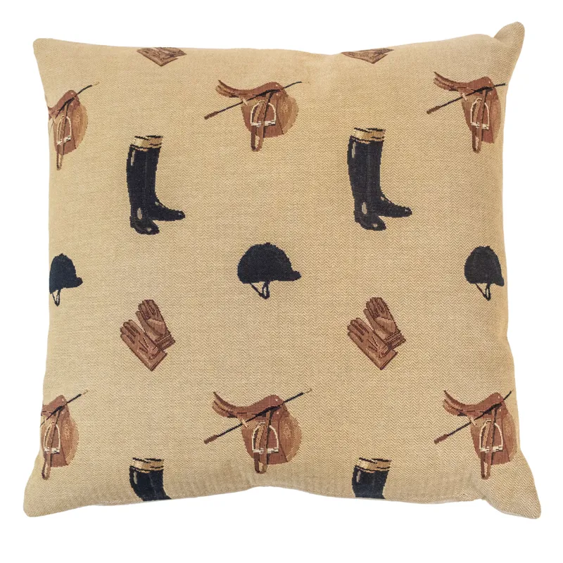 Hines of Oxford Tapestry 18x18in Cushion - Equestrian Beige