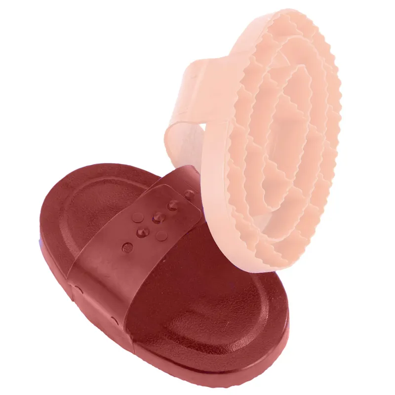 Hippo-Tonic Plastic Curry Comb - Burgundy-1