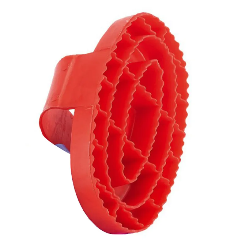 Hippo-Tonic Plastic Curry Comb - Red