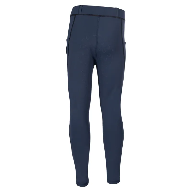 HKM Amina Full Grip Junior Girls Riding Tights - Deep Blue-1