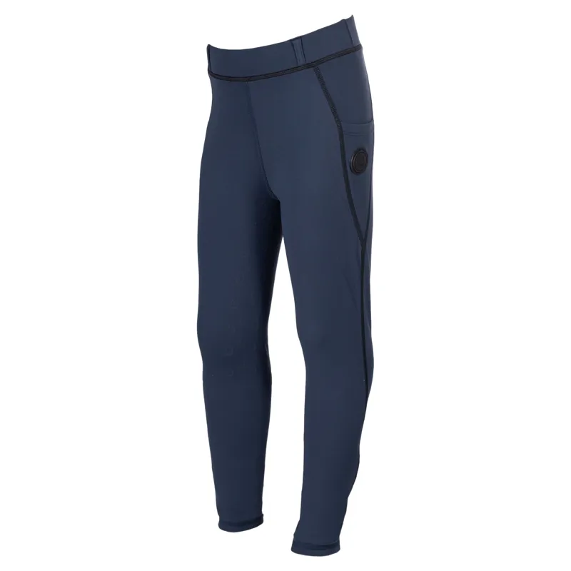 HKM Amina Full Grip Junior Girls Riding Tights - Deep Blue