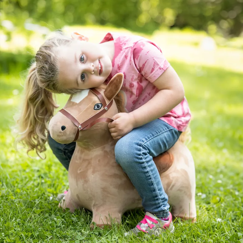 HKM Sit On Jumping Horse Space Hopper - Light Brown-5