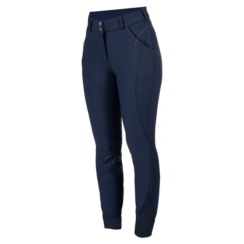 HKM Chrysti Womens Softshell Full Grip Breeches - Deep Blue-2
