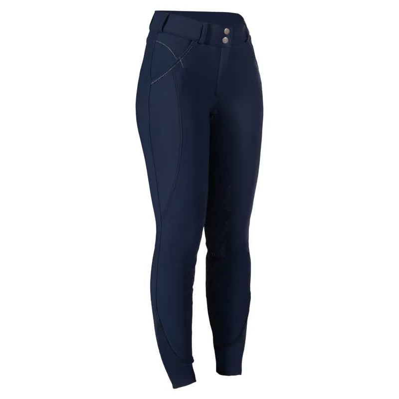 HKM Chrysti Womens Softshell Full Grip Breeches - Deep Blue-1
