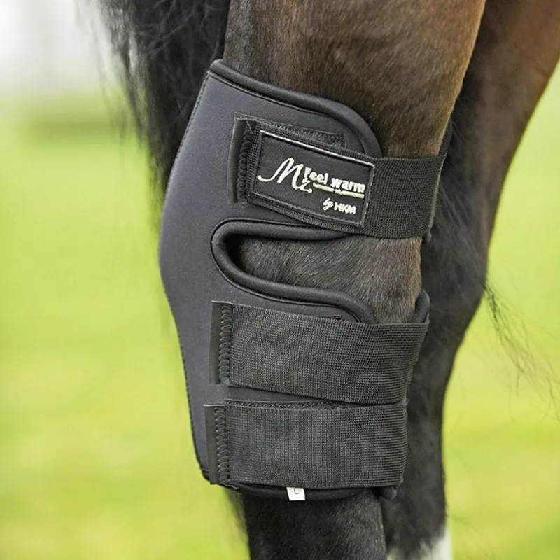 HKM Feel Warm Infared Technology Hock Protectors - Black