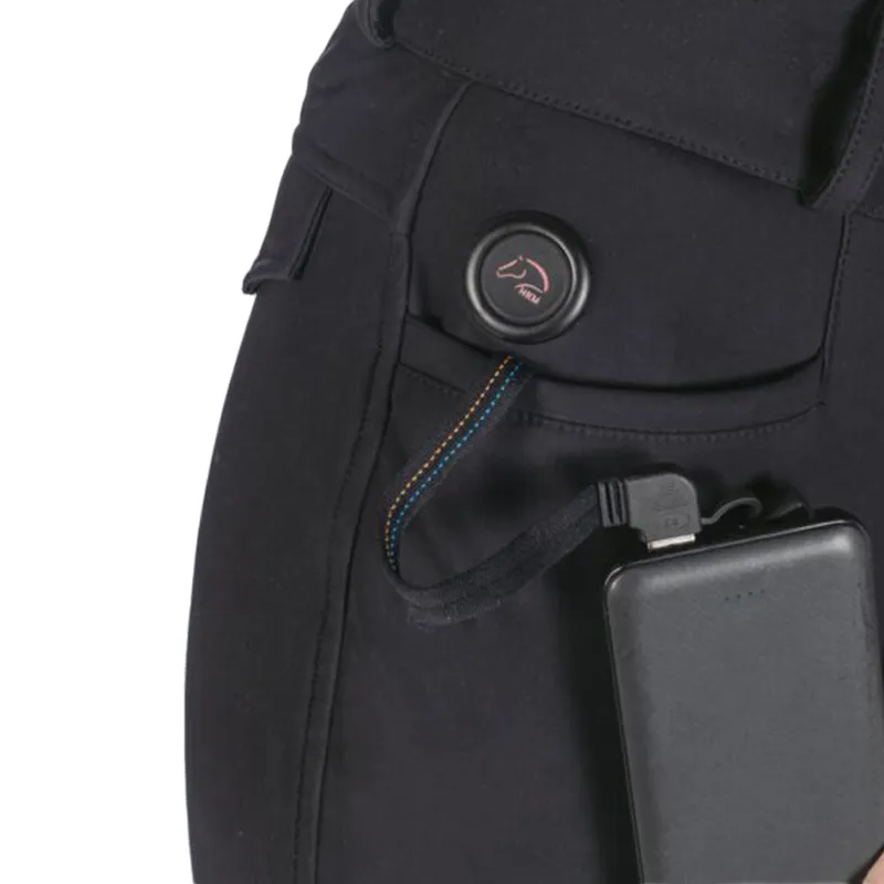 HKM Keep Warm Full Grip Womens Heated Breeches - Black-2