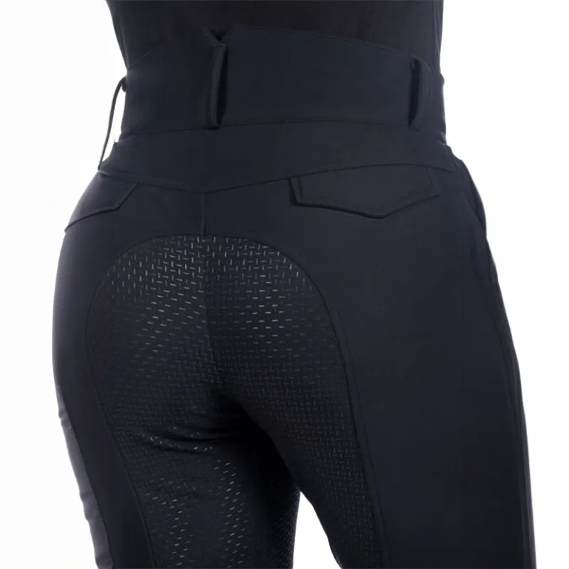 HKM Keep Warm Full Grip Womens Heated Breeches - Black-6