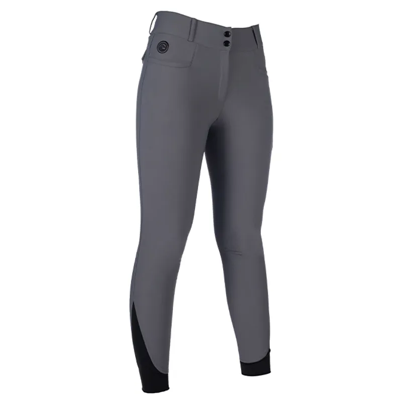 HKM Keep Warm Full Grip Womens Heated Breeches - Grey