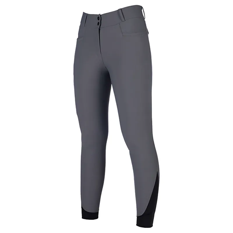 HKM Keep Warm Full Grip Womens Heated Breeches - Grey-1