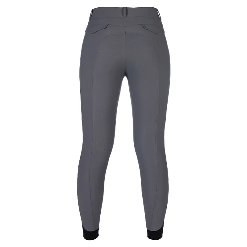 HKM Keep Warm Full Grip Womens Heated Breeches - Grey-2