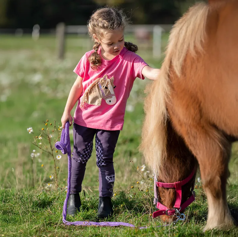 HKM Lola Junior Girls Fluffy T-Shirt - Pink-1