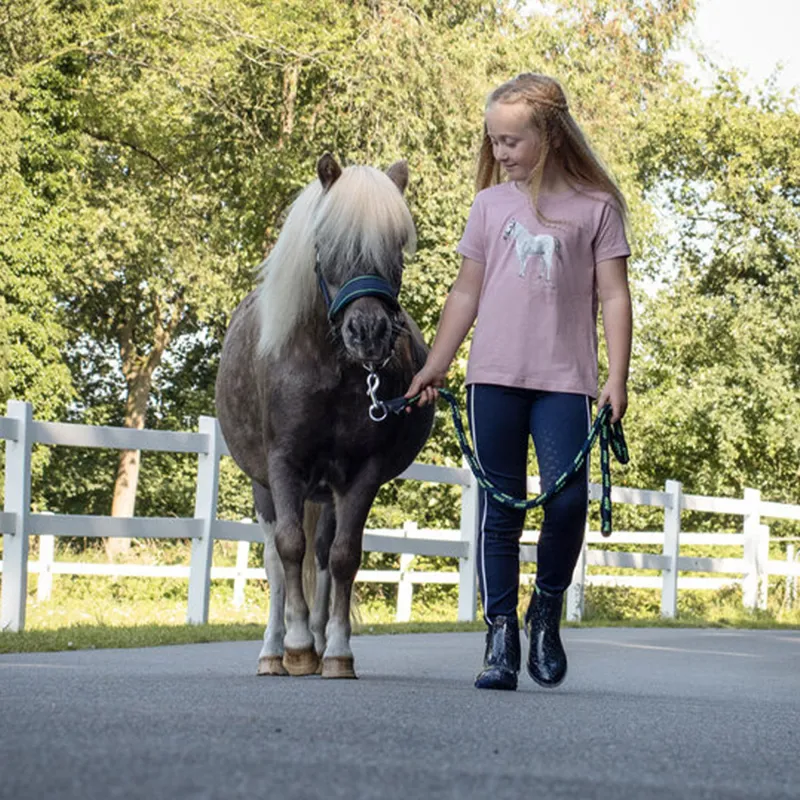 HKM Sparkle Horse Junior Girls T-Shirt - Old Rose-2