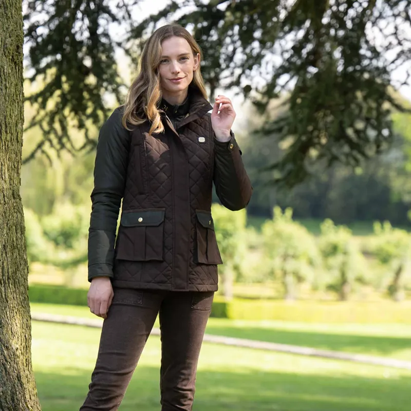 Toggi Holmes Ladies Quilted Jacket - Chocolate/Dark Green-5