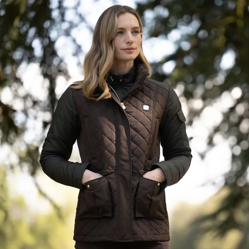 Toggi Holmes Ladies Quilted Jacket - Chocolate/Dark Green-2