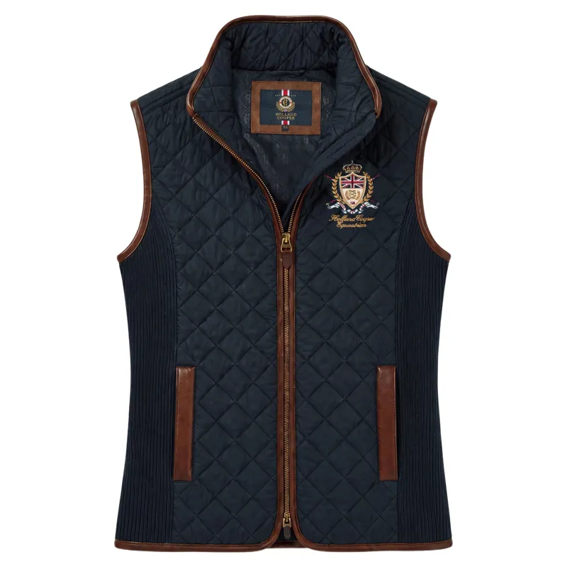Holland Cooper Boughton Womens Diamond Quilted Gilet - Ink Navy-1