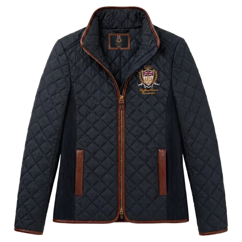 Holland Cooper Boughton Womens Diamond Quilted Jacket - Ink Navy-1