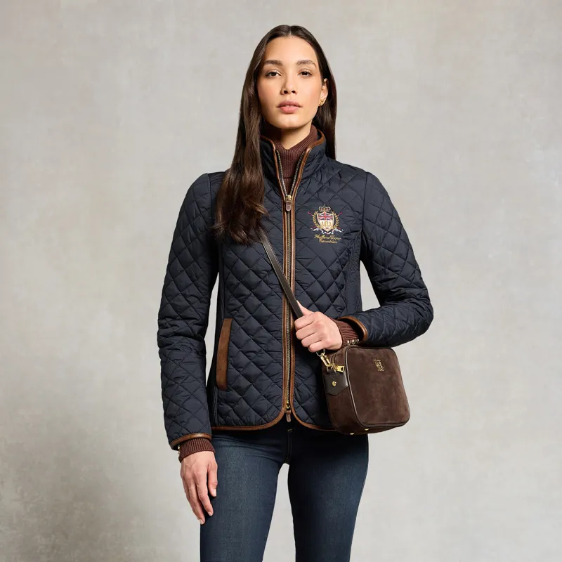 Holland Cooper Boughton Womens Diamond Quilted Jacket - Ink Navy-3