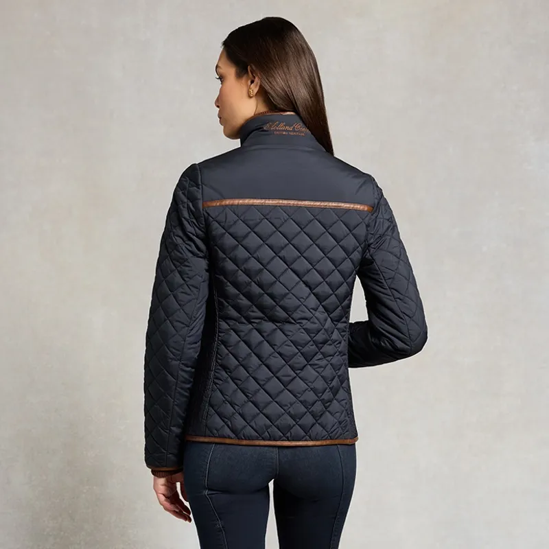 Holland Cooper Boughton Womens Diamond Quilted Jacket - Ink Navy-2